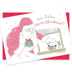 犬 イラスト クリスマス カード